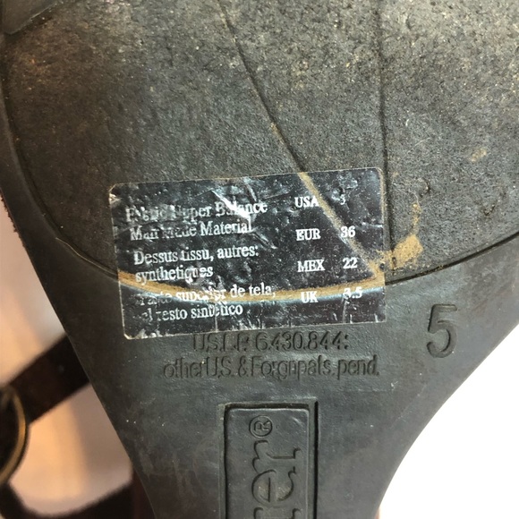 Chocolate brown suede open toe wedge sling back shoes size 5 Dexter - Picture 10 of 11